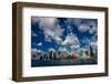 Skyline of Midtown Manhattan seen from the East River showing the Chrysler Building and the Unit...-null-Framed Photographic Print