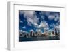 Skyline of Midtown Manhattan seen from the East River showing the Chrysler Building and the Unit...-null-Framed Photographic Print