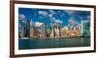 Skyline of Midtown Manhattan seen from the East River showing the Chrysler Building and the Unit...-null-Framed Photographic Print