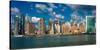 Skyline of Midtown Manhattan seen from the East River showing the Chrysler Building and the Unit...-null-Stretched Canvas