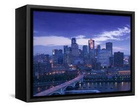 Skyline of Minneapolis, Minnesota, USA-Walter Bibikow-Framed Stretched Canvas