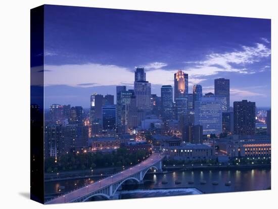 Skyline of Minneapolis, Minnesota, USA-Walter Bibikow-Stretched Canvas