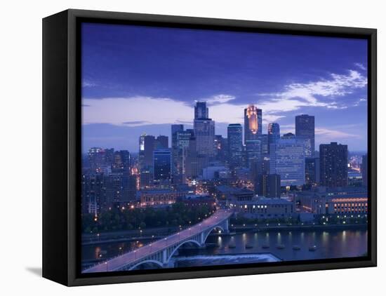 Skyline of Minneapolis, Minnesota, USA-Walter Bibikow-Framed Stretched Canvas