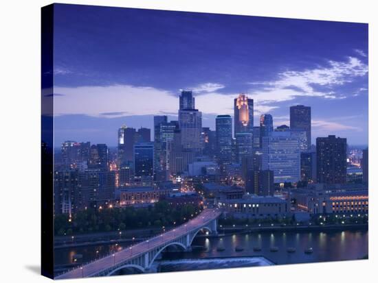 Skyline of Minneapolis, Minnesota, USA-Walter Bibikow-Stretched Canvas