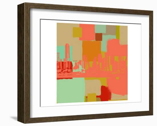 Skyline of Modern City-Yashna-Framed Art Print