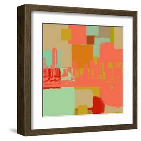 Skyline of Modern City-Yashna-Framed Art Print