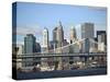 Skyline of New York City with East River, Manhattan and Brooklyn Bridge-Alan Schein-Stretched Canvas