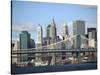 Skyline of New York City with East River, Manhattan and Brooklyn Bridge-Alan Schein-Stretched Canvas