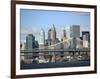 Skyline of New York City with East River, Manhattan and Brooklyn Bridge-Alan Schein-Framed Photographic Print