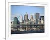 Skyline of New York City with East River, Manhattan and Brooklyn Bridge-Alan Schein-Framed Photographic Print