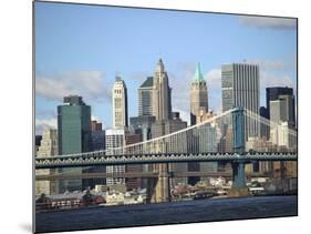 Skyline of New York City with East River, Manhattan and Brooklyn Bridge-Alan Schein-Mounted Photographic Print