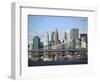 Skyline of New York City with East River, Manhattan and Brooklyn Bridge-Alan Schein-Framed Photographic Print