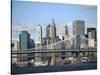 Skyline of New York City with East River, Manhattan and Brooklyn Bridge-Alan Schein-Stretched Canvas