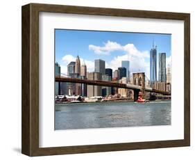 Skyline of NYC with One World Trade Center and East River, Manhattan and Brooklyn Bridge, US-Philippe Hugonnard-Framed Photographic Print