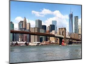 Skyline of NYC with One World Trade Center and East River, Manhattan and Brooklyn Bridge, US-Philippe Hugonnard-Mounted Photographic Print