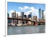 Skyline of NYC with One World Trade Center and East River, Manhattan and Brooklyn Bridge, US-Philippe Hugonnard-Framed Photographic Print