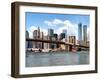 Skyline of NYC with One World Trade Center and East River, Manhattan and Brooklyn Bridge, US-Philippe Hugonnard-Framed Premium Photographic Print