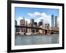 Skyline of NYC with One World Trade Center and East River, Manhattan and Brooklyn Bridge, US-Philippe Hugonnard-Framed Photographic Print