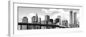 Skyline of NYC with One World Trade Center and East River, Manhattan and Brooklyn Bridge, US-Philippe Hugonnard-Framed Photographic Print