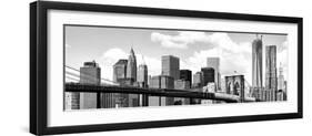 Skyline of NYC with One World Trade Center and East River, Manhattan and Brooklyn Bridge, US-Philippe Hugonnard-Framed Premium Photographic Print