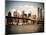Skyline of NYC with One World Trade Center and East River, Manhattan and Brooklyn Bridge, Vintage-Philippe Hugonnard-Mounted Art Print
