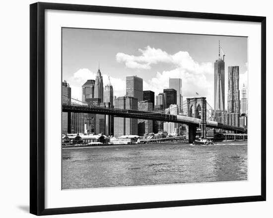 Skyline of NYC with One World Trade Center and East River, Manhattan and Brooklyn Bridge-Philippe Hugonnard-Framed Photographic Print