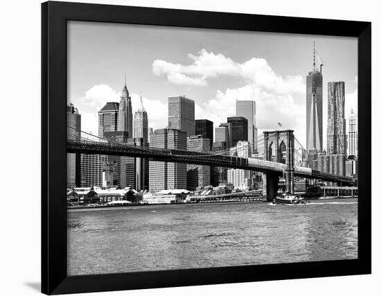 Skyline of NYC with One World Trade Center and East River, Manhattan and Brooklyn Bridge-Philippe Hugonnard-Framed Photographic Print