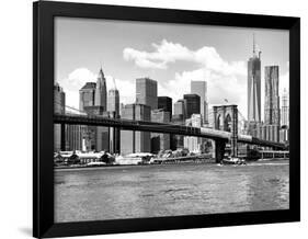 Skyline of NYC with One World Trade Center and East River, Manhattan and Brooklyn Bridge-Philippe Hugonnard-Framed Photographic Print