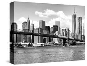 Skyline of NYC with One World Trade Center and East River, Manhattan and Brooklyn Bridge-Philippe Hugonnard-Stretched Canvas