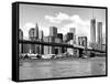 Skyline of NYC with One World Trade Center and East River, Manhattan and Brooklyn Bridge-Philippe Hugonnard-Framed Stretched Canvas