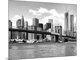 Skyline of NYC with One World Trade Center and East River, Manhattan and Brooklyn Bridge-Philippe Hugonnard-Mounted Photographic Print