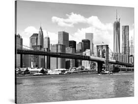 Skyline of NYC with One World Trade Center and East River, Manhattan and Brooklyn Bridge-Philippe Hugonnard-Stretched Canvas