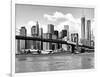 Skyline of NYC with One World Trade Center and East River, Manhattan and Brooklyn Bridge-Philippe Hugonnard-Framed Art Print