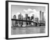 Skyline of NYC with One World Trade Center and East River, Manhattan and Brooklyn Bridge-Philippe Hugonnard-Framed Art Print