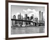 Skyline of NYC with One World Trade Center and East River, Manhattan and Brooklyn Bridge-Philippe Hugonnard-Framed Art Print