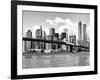 Skyline of NYC with One World Trade Center and East River, Manhattan and Brooklyn Bridge-Philippe Hugonnard-Framed Art Print