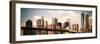 Skyline of NYC with One World Trade Center and East River, Vintage, Manhattan and Brooklyn Bridge-Philippe Hugonnard-Framed Photographic Print