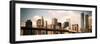 Skyline of NYC with One World Trade Center and East River, Vintage, Manhattan and Brooklyn Bridge-Philippe Hugonnard-Framed Photographic Print