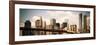 Skyline of NYC with One World Trade Center and East River, Vintage, Manhattan and Brooklyn Bridge-Philippe Hugonnard-Framed Photographic Print