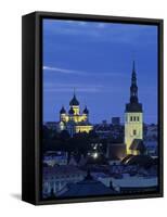 Skyline of Old Town, Tallinn, Estonia-Jon Arnold-Framed Stretched Canvas