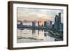 Skyline of Panama City at sunset, Panama City, Panama, Central America-Michael Runkel-Framed Photographic Print