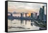 Skyline of Panama City at sunset, Panama City, Panama, Central America-Michael Runkel-Framed Stretched Canvas