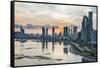 Skyline of Panama City at sunset, Panama City, Panama, Central America-Michael Runkel-Framed Stretched Canvas