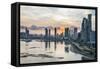 Skyline of Panama City at sunset, Panama City, Panama, Central America-Michael Runkel-Framed Stretched Canvas