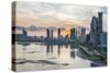 Skyline of Panama City at sunset, Panama City, Panama, Central America-Michael Runkel-Stretched Canvas