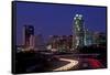 Skyline of Raleigh, NC at night-null-Framed Stretched Canvas