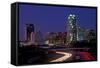Skyline of Raleigh, NC at night-null-Framed Stretched Canvas