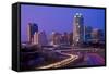 Skyline of Raleigh, NC at night-null-Framed Stretched Canvas