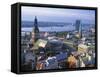 Skyline of Riga, Latvia-Peter Adams-Framed Stretched Canvas