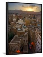 Skyline of Sanaa, Yemen-Michele Falzone-Framed Stretched Canvas